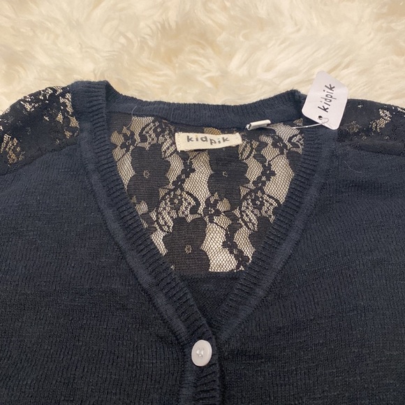 Kidpik Girls Ribbed Long Sleeve Top in Black. M - Picture 4 of 10